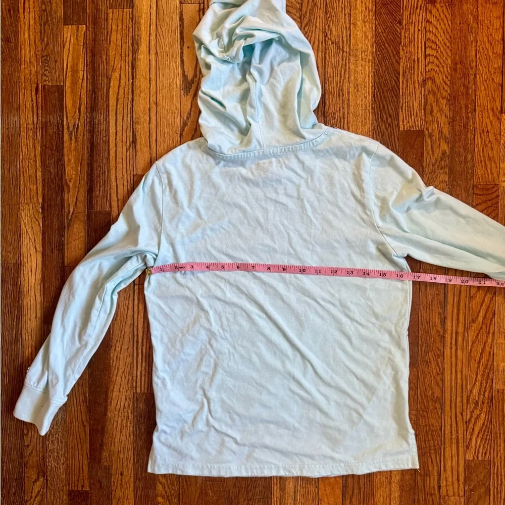 Champion Girls XL Hoodie Lightweight Long Sleeve Top – Light Blue with Pink Logo